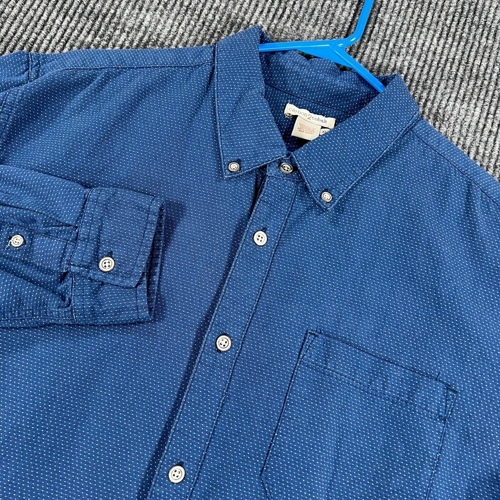 Carbon 2 Cobalt Shirt Mens XL Extra Large Blue Long Sleeve‎ Button Down Casual
